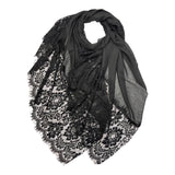 Two Sides Lace Plain Scarf