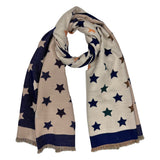 Multi Colourful Revisable Stars Winter Scarves with Fringes
