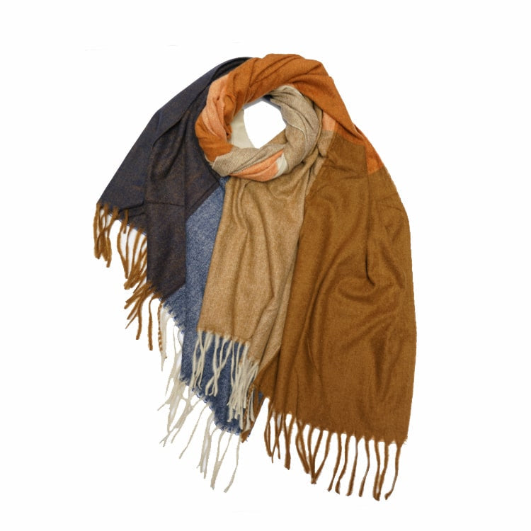 Eight Check Wool Mix Winter Scarf
